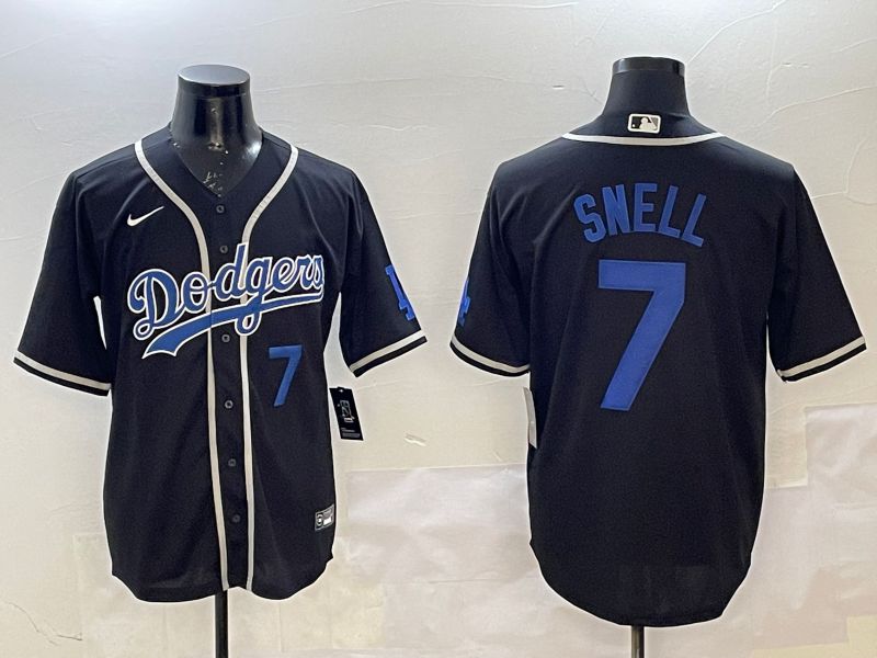 Men Los Angeles Dodgers #7 Snell Black Fashion Game 2025 Nike MLB Jersey style 3->los angeles dodgers->MLB Jersey